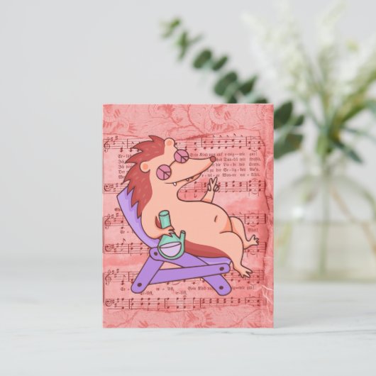 Carte Postale Hippie Hedgehog (Debout devant)