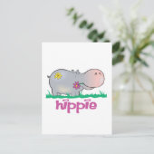 Carte Postale hippie hippopotame (Debout devant)