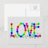 Carte Postale Hippie Love Flowers (Devant / Derrière)