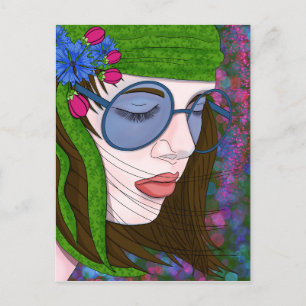 Carte Postale Hippie mode de vie fille