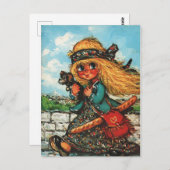 Carte Postale Hippie Petit Poulbot (Devant / Derrière)