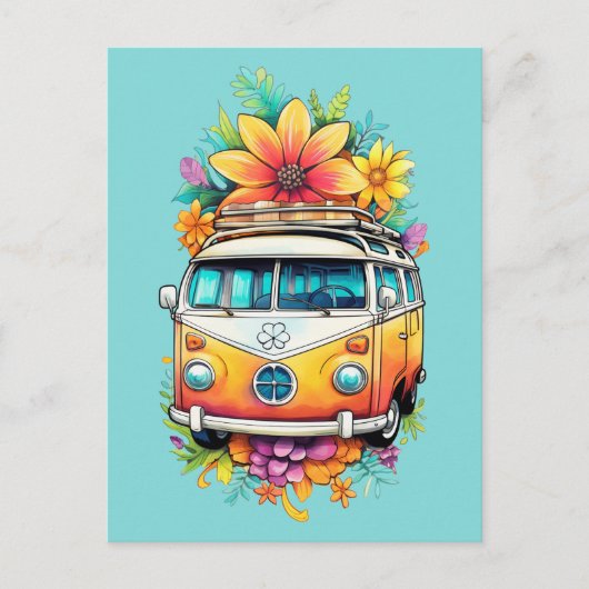 Carte Postale Hippie Van (Devant)