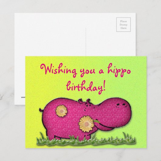 Carte Postale hippo (Devant / Derrière)