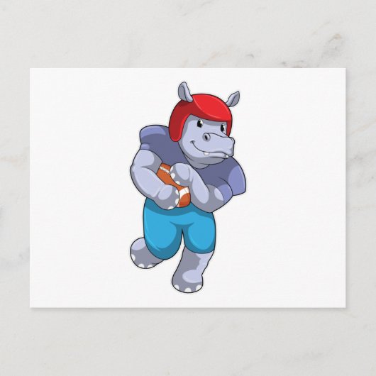 Carte Postale Hippo à Football Sports (Devant)