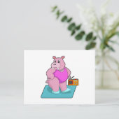 Carte Postale Hippo à la forme avec Radio.PNG (Debout devant)