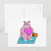 Carte Postale Hippo à la forme avec Radio.PNG (Devant / Derrière)