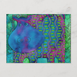Carte Postale Hippo à motifs