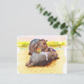 Carte Postale Hippo au soleil (Debout devant)