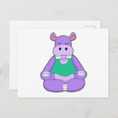 Carte Postale Hippo au Yoga en position assise (Devant / Derrière)