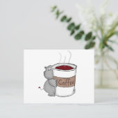 Carte Postale Hippo avec café (Debout devant)