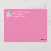 Carte Postale Hippo Baby shower rose (Dos)