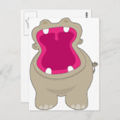 Carte Postale Hippo Big Mouth (Devant / Derrière)