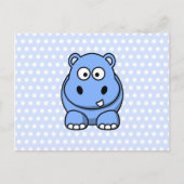 Carte Postale Hippo bleu mignon (Devant)