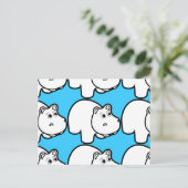 Carte Postale Hippo Cartoon mignon (Debout devant)