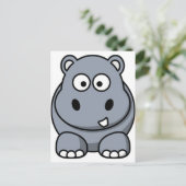 Carte Postale Hippo Cartoon mignon (Debout devant)