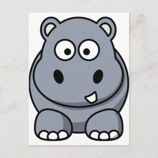 Carte Postale Hippo Cartoon mignon