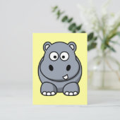 Carte Postale Hippo Cartoon mignon (Debout devant)