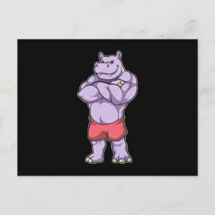 Carte Postale Hippo comme Bodybuilder extrême