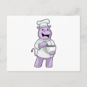 Carte Postale Hippo comme chef avec bol (Devant)