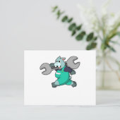 Carte Postale Hippo comme mécanique avec clé (Debout devant)