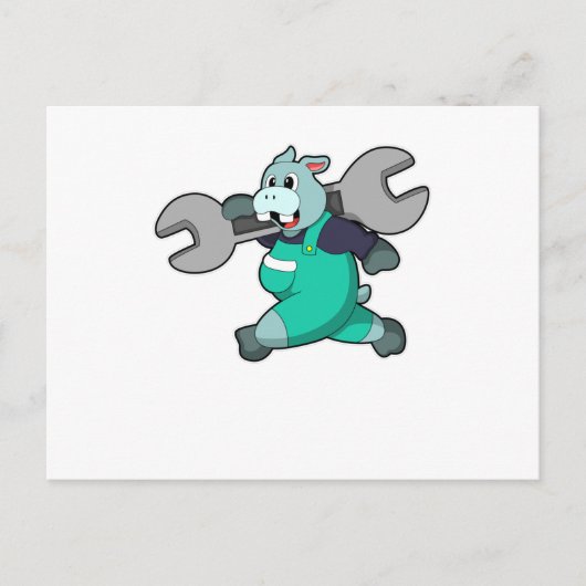 Carte Postale Hippo comme mécanique avec clé (Devant)
