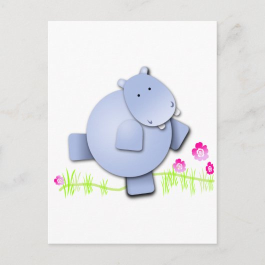 Carte Postale Hippo de danse mignonne (Devant)