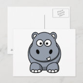 Carte Postale Hippo de dessin (Devant / Derrière)