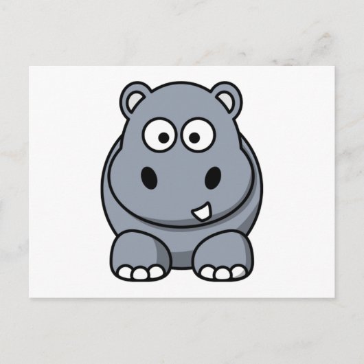 Carte Postale Hippo de dessin (Devant)