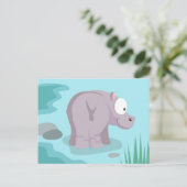 Carte Postale Hippo de ma série d'animaux du monde (Debout devant)