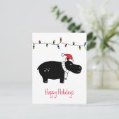 Carte Postale Hippo de Noël fantastique (Debout devant)