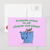 Carte Postale Hippo et amis des oiseaux (Devant / Derrière)