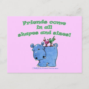Carte Postale Hippo et amis des oiseaux