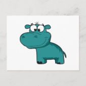 Carte Postale Hippo heureux bleu (Devant)