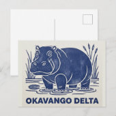 Carte Postale Hippo in Okavango Delta Botswana (Devant / Derrière)