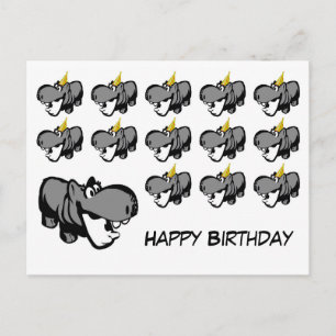 Carte postale - Hippo Joyeux Anniversaire - Nilpfe