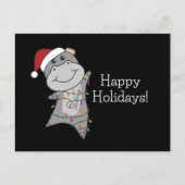 Carte Postale Hippo Joyeux Noël Animaux d'hiver Hippopotames Pos (Devant)