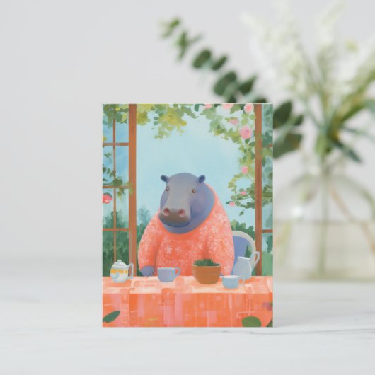 Carte Postale Hippo mignon (Debout devant)