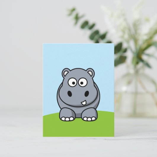Carte Postale Hippo mignon (Debout devant)