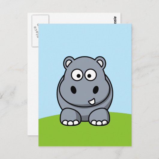 Carte Postale Hippo mignon (Devant / Derrière)