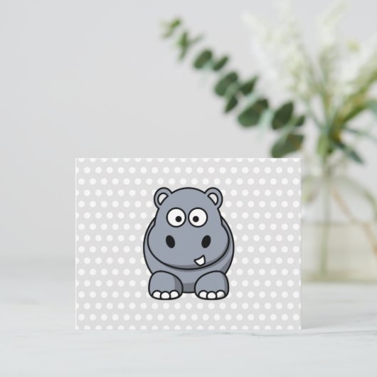Carte Postale Hippo mignon (Debout devant)