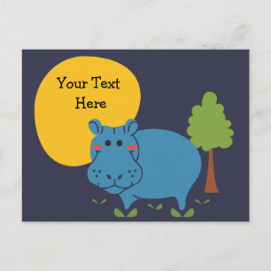 Carte Postale Hippo Personnaliser avec le texte