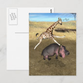 Carte Postale Hippo rodéo (Devant / Derrière)