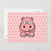 Carte Postale Hippo rose mignon (Devant / Derrière)