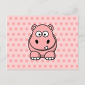Carte Postale Hippo rose mignon (Devant)