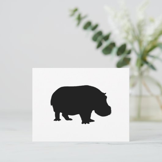 Carte Postale Hippo Silhouette (Debout devant)
