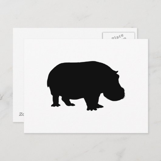 Carte Postale Hippo Silhouette (Devant / Derrière)