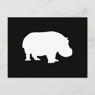 Carte Postale Hippo Silhouette