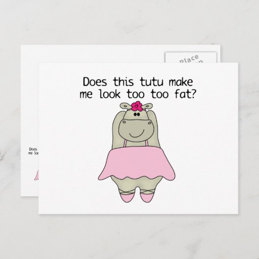 Carte Postale Hippo Tu Fat (Devant / Derrière)