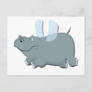 Carte Postale Hippo volant
