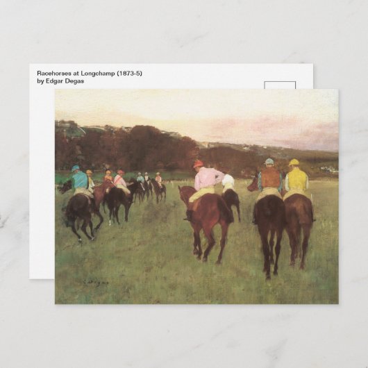 Carte Postale Hippocampe à Longchamp par Edgar Degas (Devant / Derrière)